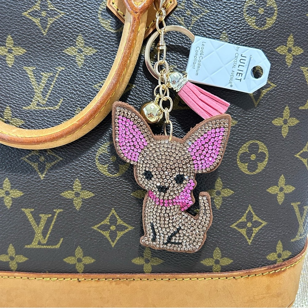 Juliet by Crystal Avenue Chihuahua Bling Rhinestone Keychain NWT